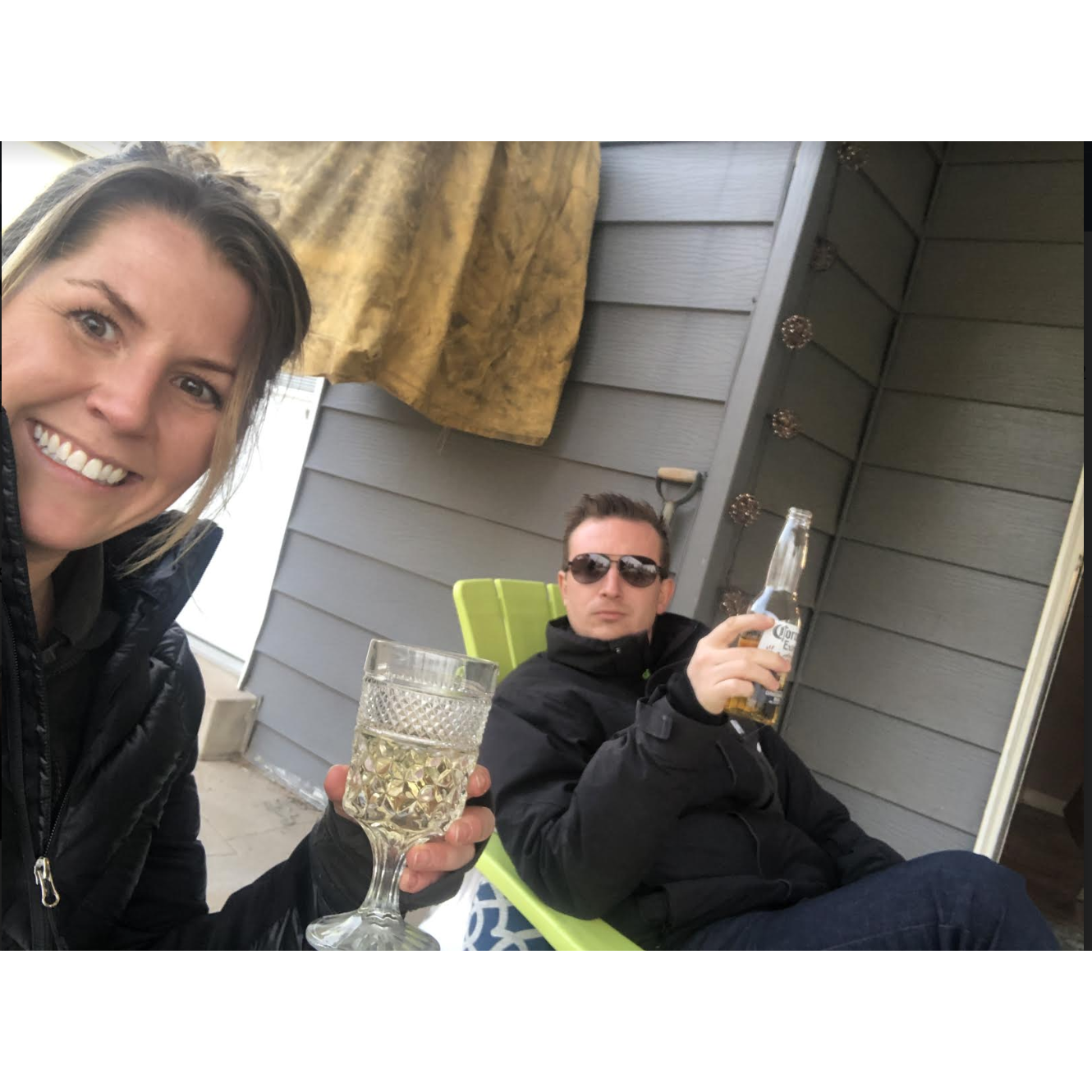 Enjoying a Friday afternoon happy hour from one of the many Airbnb's we lived in after James moved to the U.S. Cheers!