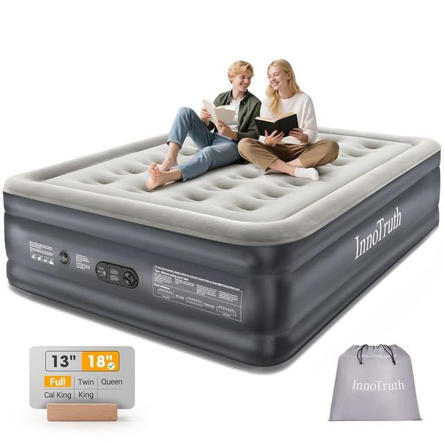 InnoTruth Air Mattress Full with Built in Pump, Inflatable Blow up Mattress, 18" Raised Colchones Inflables Air Bed for Guests & Home, Ideal for Home Use and Outdoor Camping, 600lb Weight Capacity