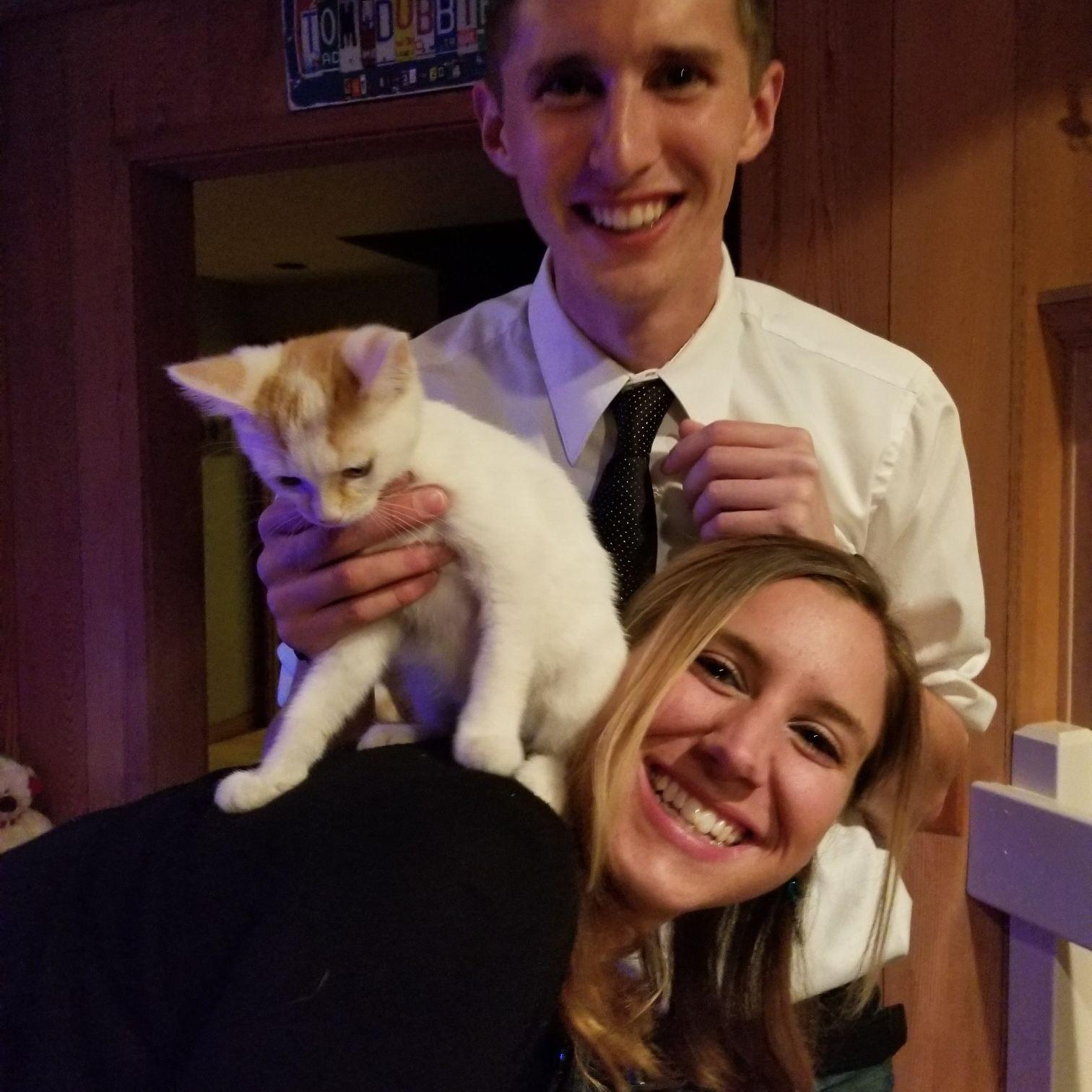 First work Christmas party as a couple! (and a cat!)
