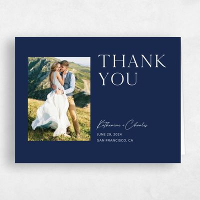 Naval, Blue Wedding Thank You - Brockway Photo
