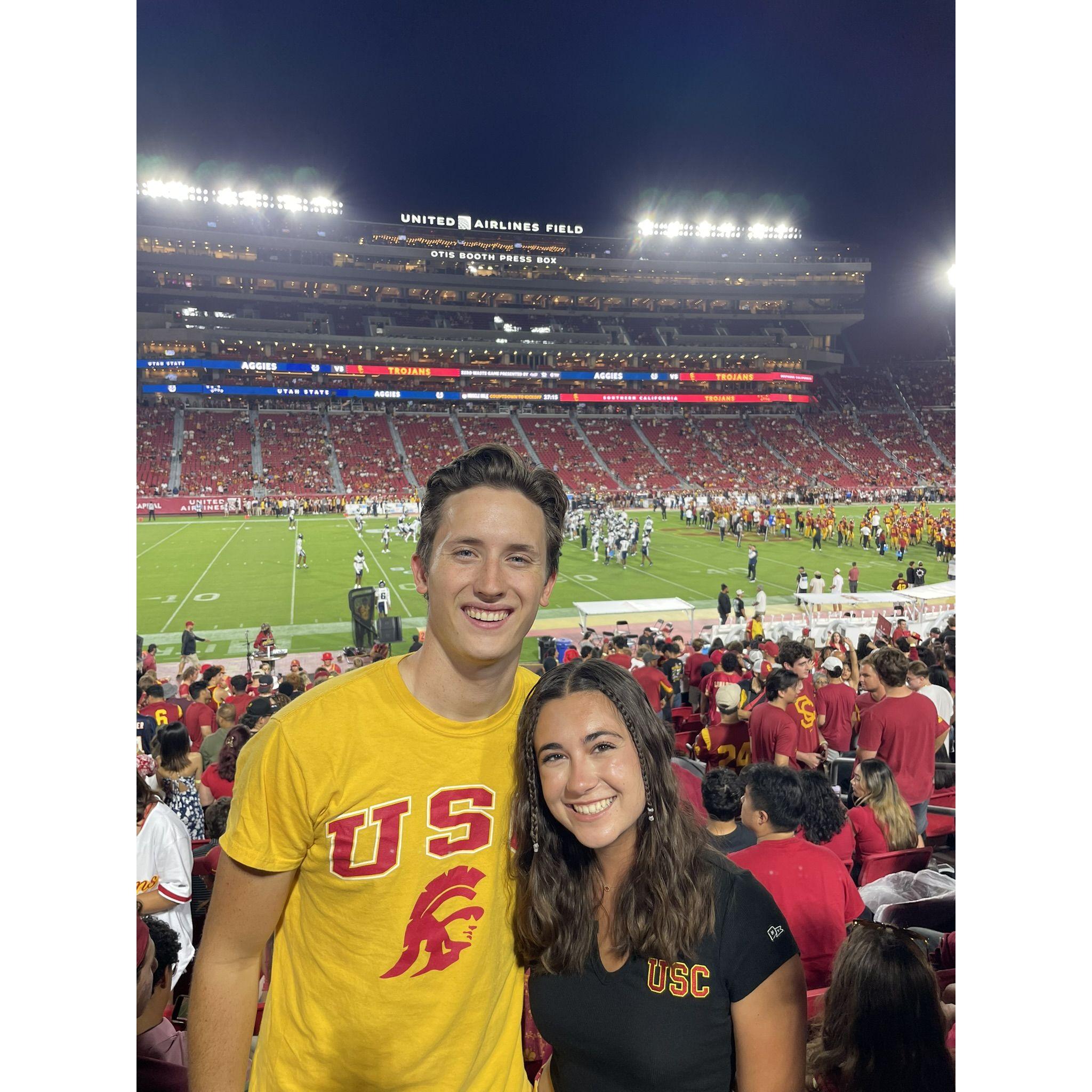 Jacob's yellow shirt got us on the jumbotron every game!