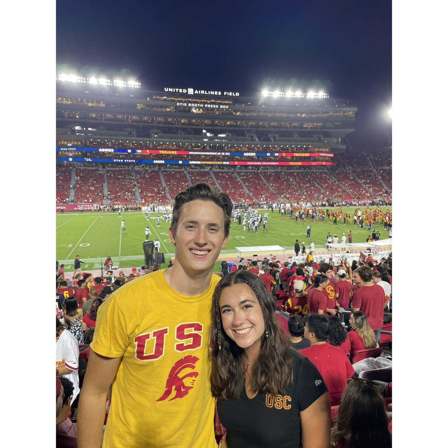 Jacob's yellow shirt got us on the jumbotron every game!