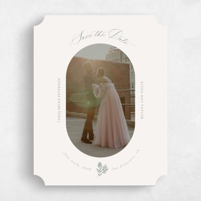 Beige Ticket Wedding Save the Date - Leif Frame