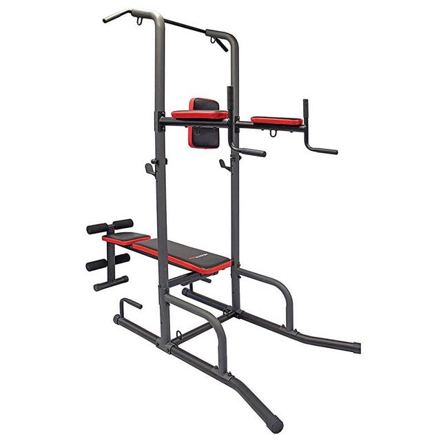 Health Gear CFT2.0 Functional Fitness Gym Style Training Power Tower & Adjustable Workout Bench System for Pull Ups and Dips