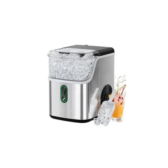 Nugget Ice Maker, Pebble Ice, 35 lbs/Day, Self-Cleaning, Compact, LED Indicator, Ideal for Home, RV, Office