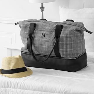 Personalized Glen Plaid Luggage Tote