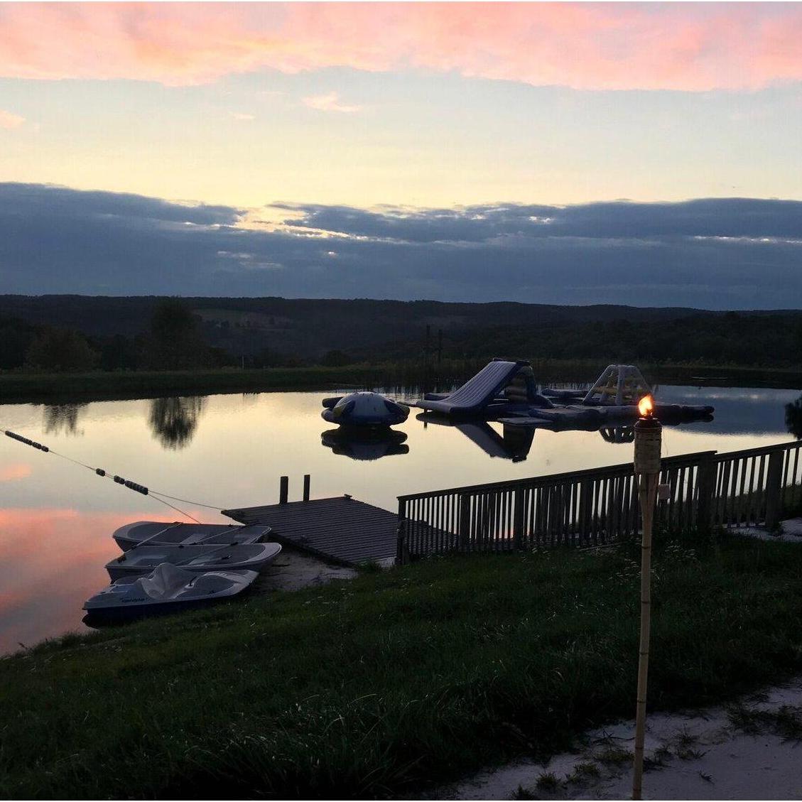Sunset over the lake.