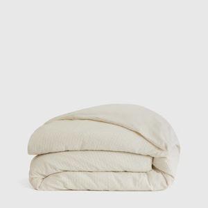 Organic Luxe Waffle Duvet Cover in Undyed