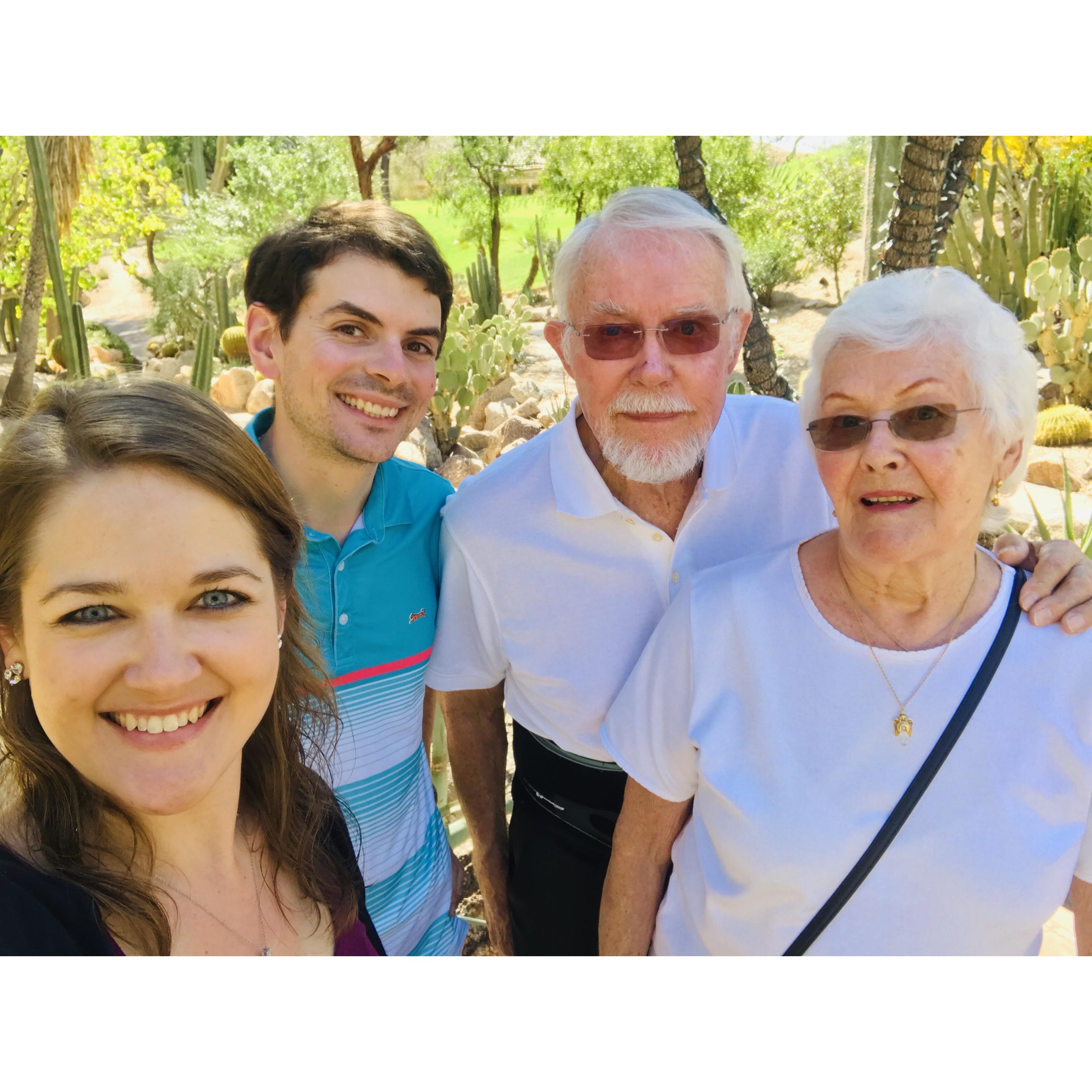 March 2019 - Scottsdale, Arizona - Cactus exploration with Grandpa and Marge