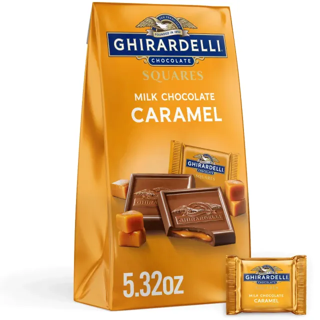 Ghirardelli Milk Chocolate Candy SQUARES with Caramel Filling - 5.32oz