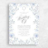 Blue Wedding Invitation - Gavina Portrait