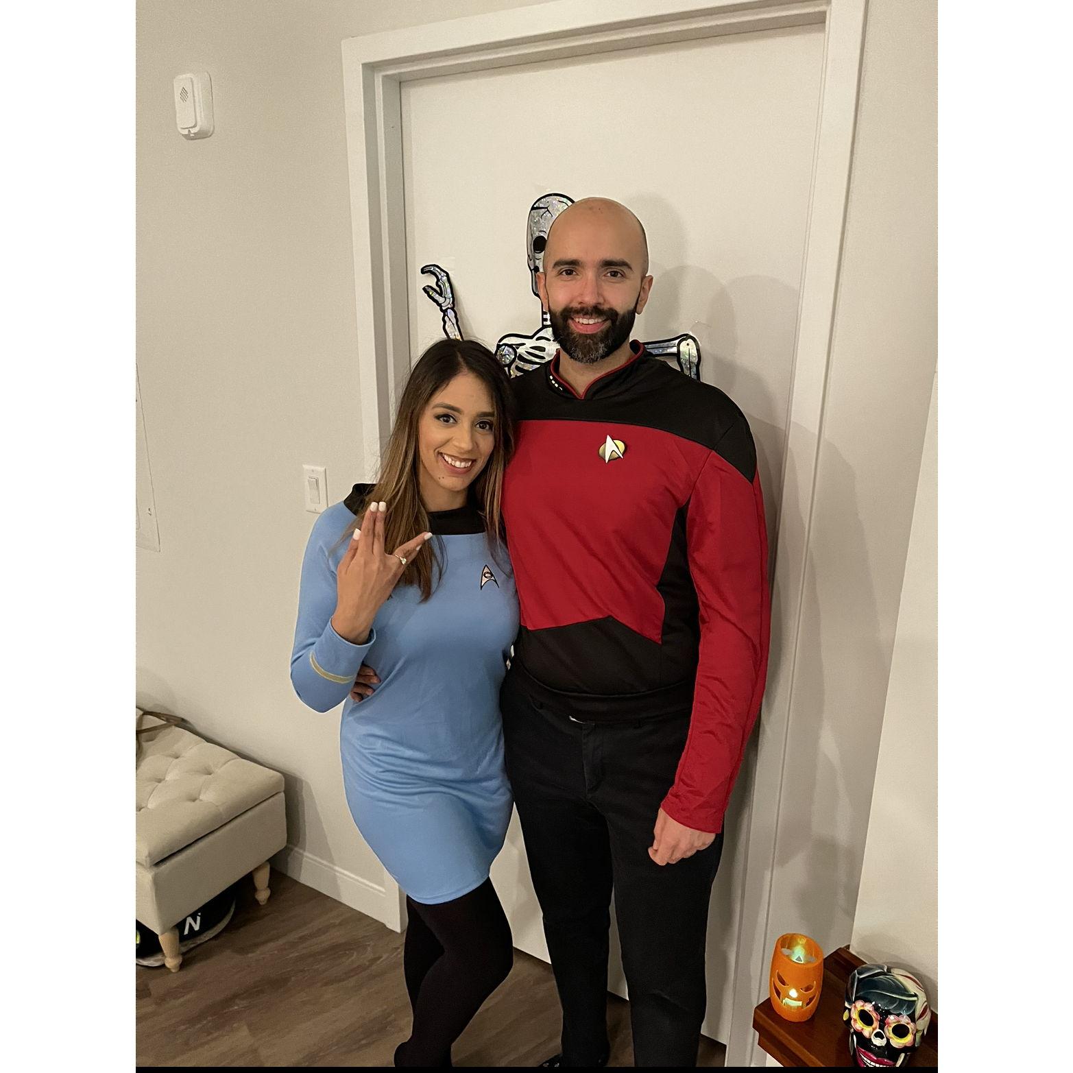 Picard found his match :) <3 Celebrating Halloween the day after V proposed!