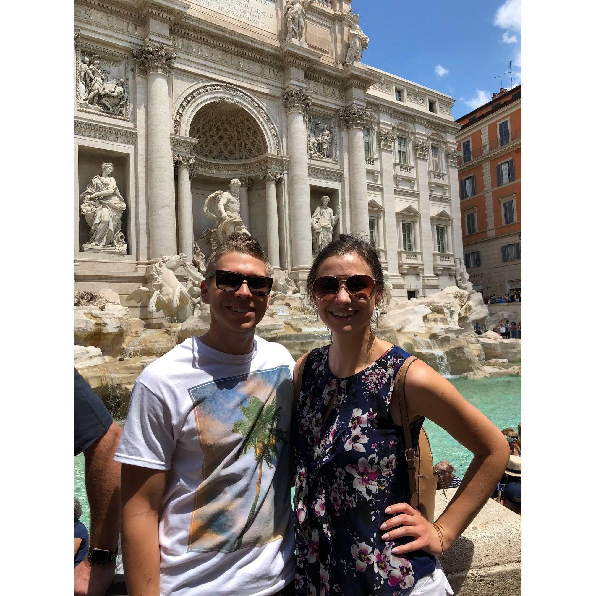 Trevi Fountain in Rome, Italy - April 2018