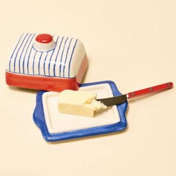 Big Night Striped Butter Dish