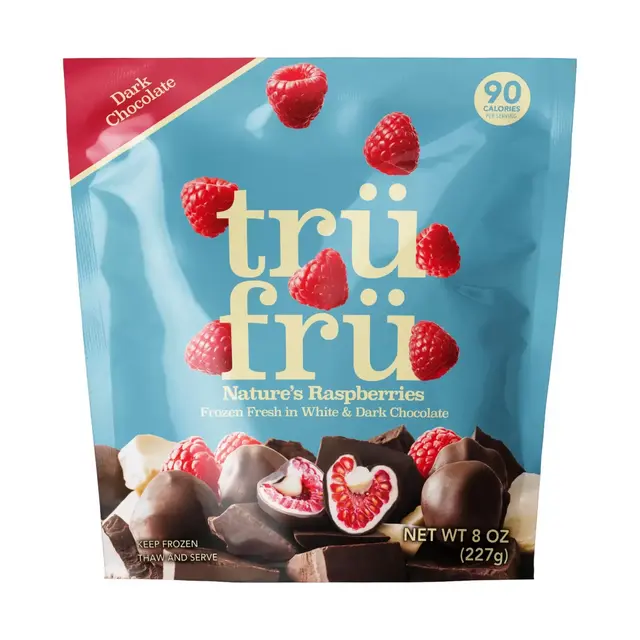 Tru Fru White & Dark Chocolate Frozen Whole Raspberries - 8oz