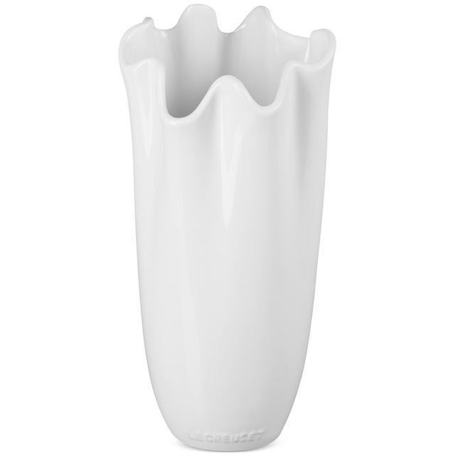 Le Creuset Stoneware Iris Collection Ruffle Vase, 12"H
