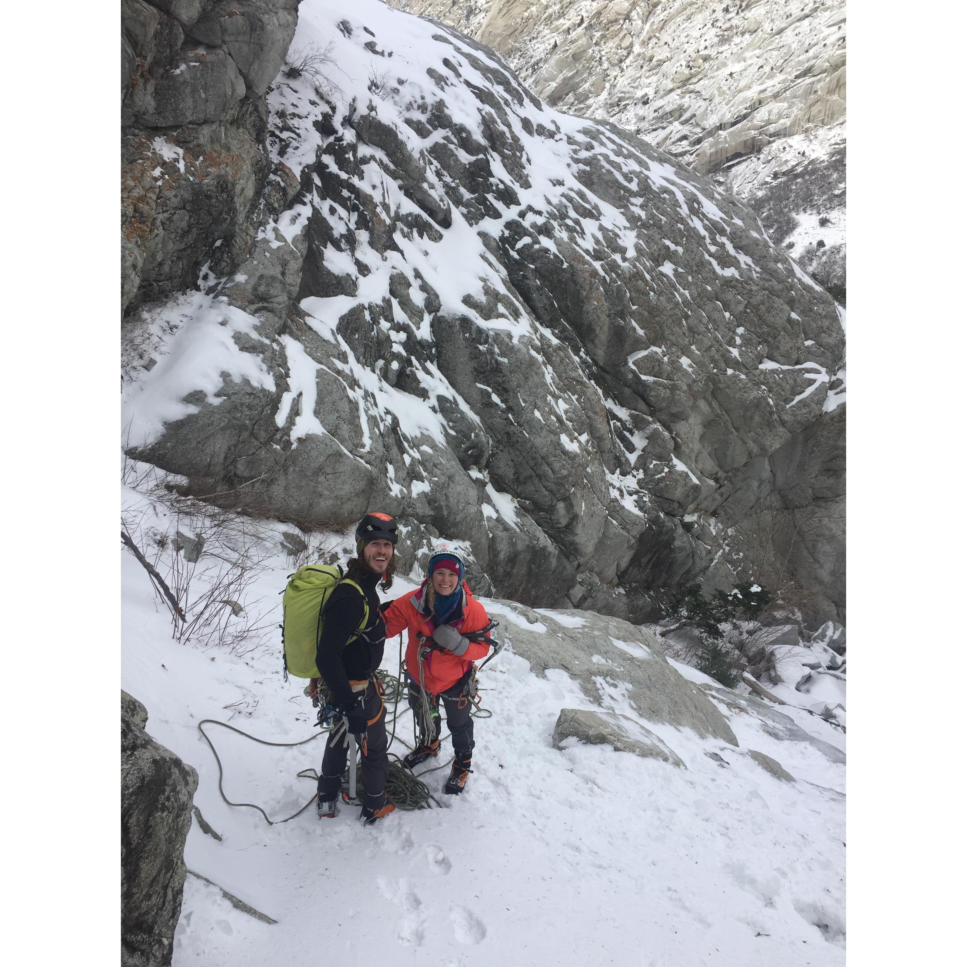 first time ice climbing together