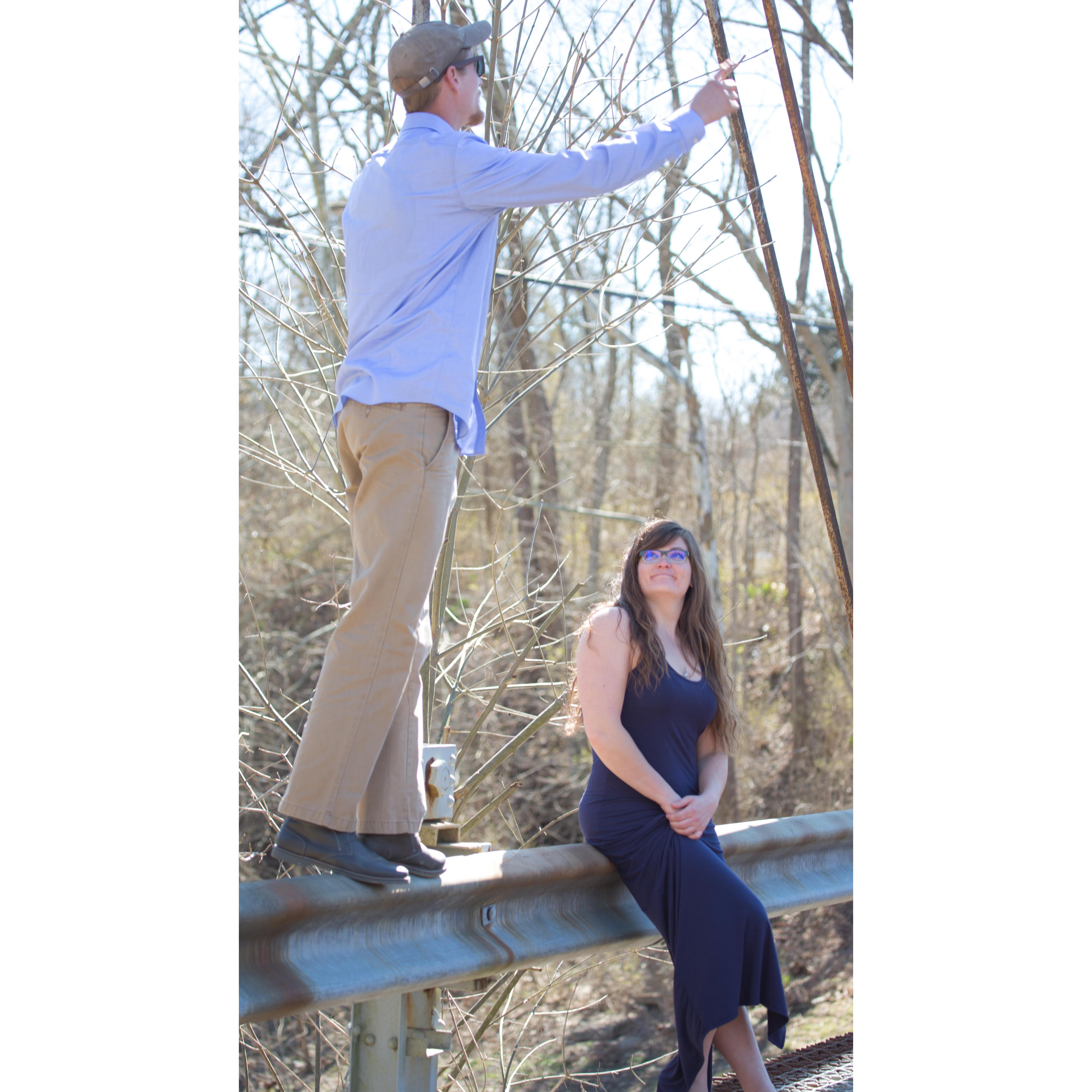 Matthew, always accentuating his height!