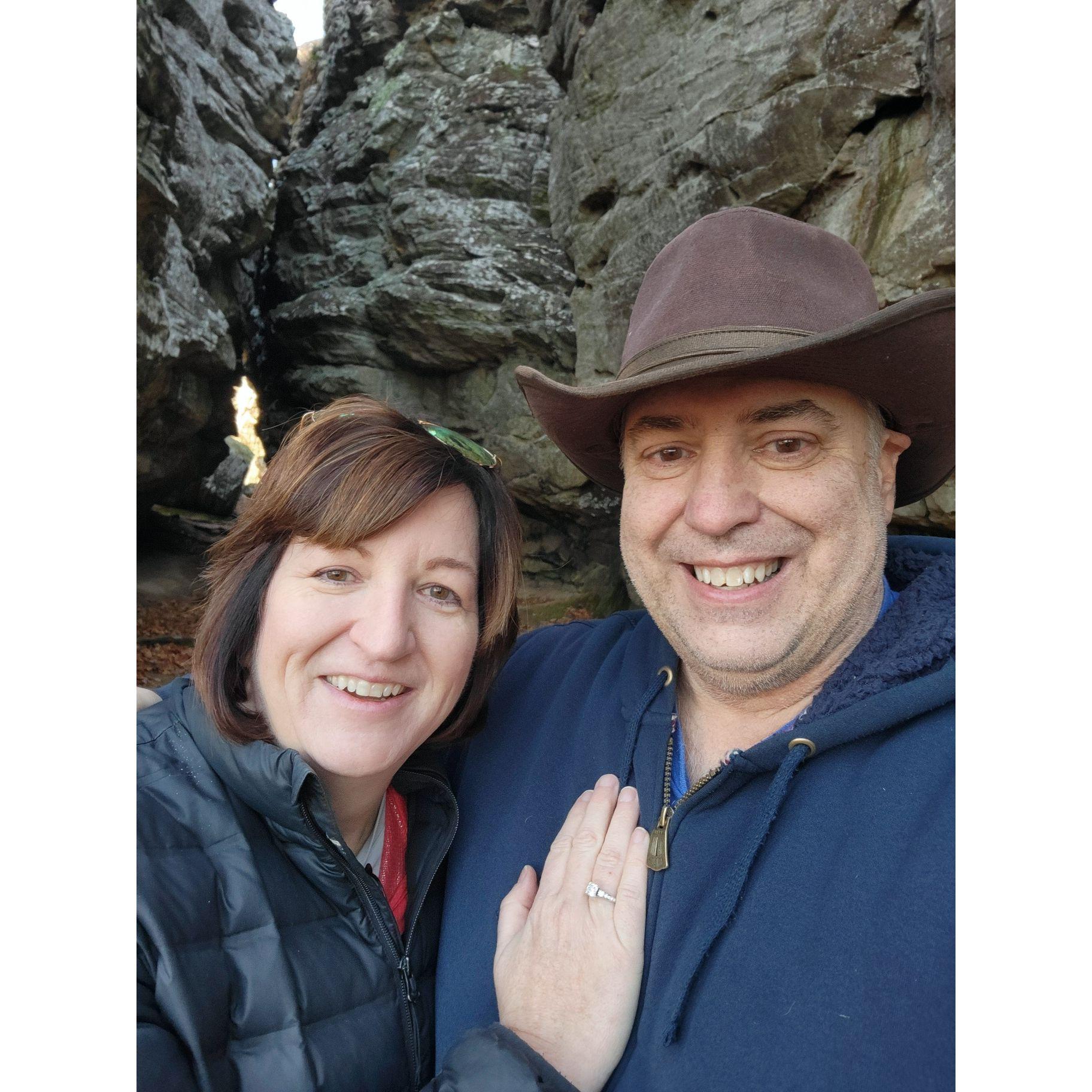 Petit Jean State Park, December 2023. He popped the question on Christmas night once we arrived at our cabin.