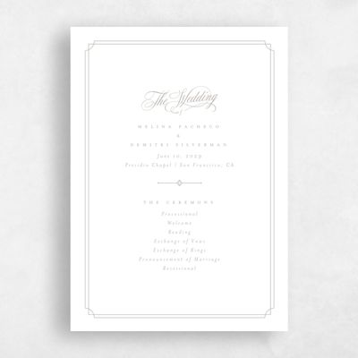 Oatmeal, Beige Wedding Program - Newport Letterpress