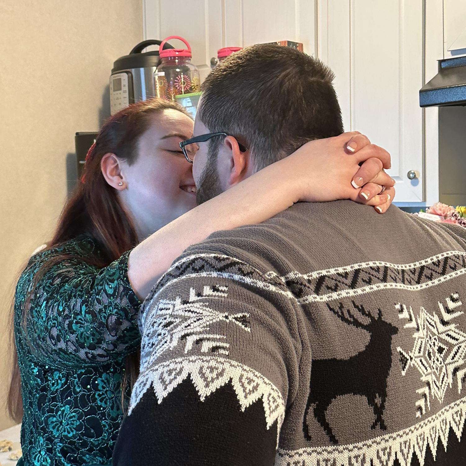 Candid (mostly) engagement photos while making Christmas cookies!