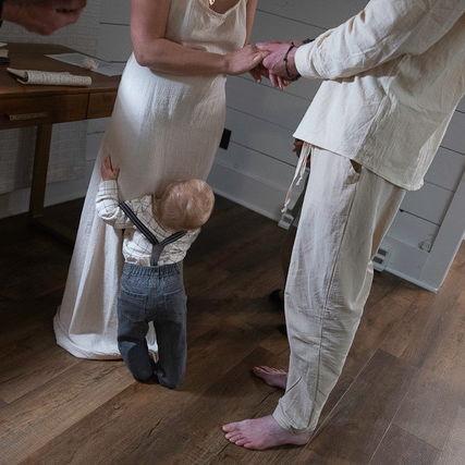 We eloped in Two Harbors, MN. Isaiah gave us a hug during the ceremony!