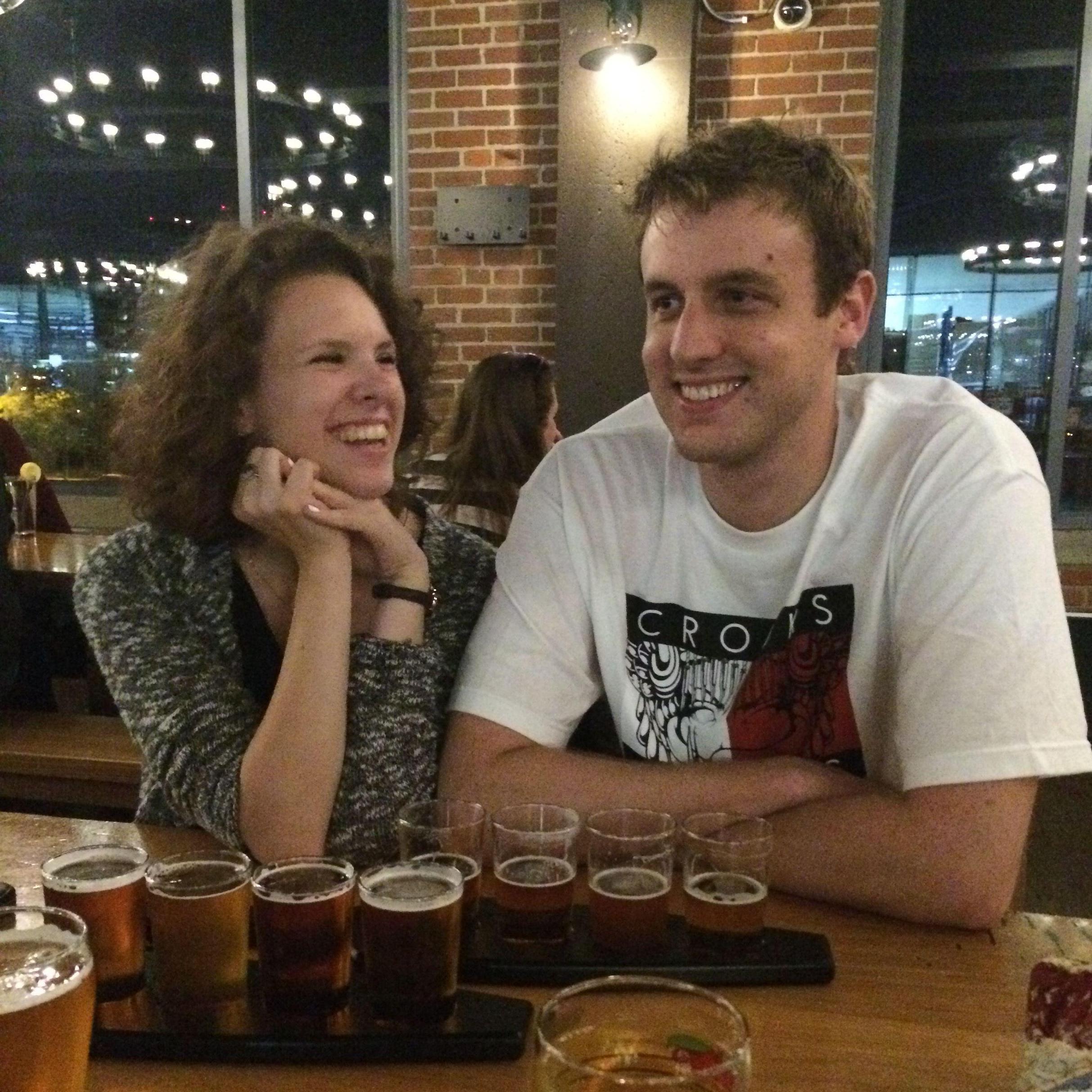 This is the first photo of Mike and Kelly together at Harpoon in Boston.