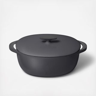 Enameled Cast Iron Oval Dutch Oven with Lid