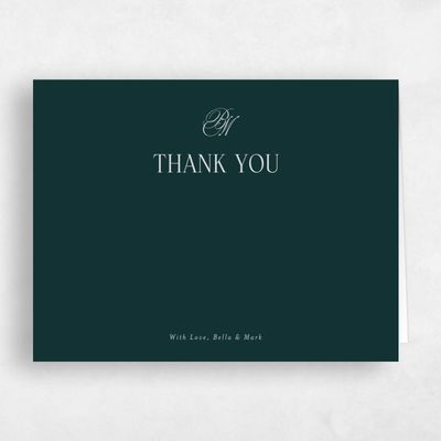 Dark Emerald, Green Wedding Thank You - Kennedy Landscape
