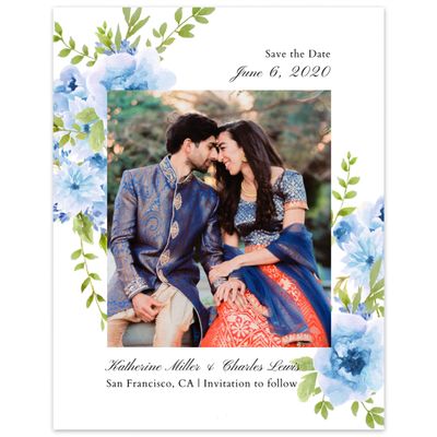 Blue Wedding Digital Save the Date - Tillage Portrait