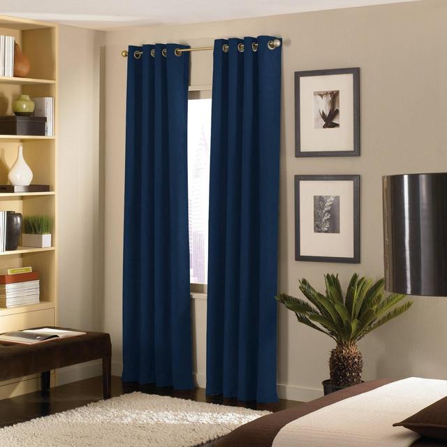 63"x50" Cameron Grommet Top Room Darkening Curtain Panel Navy - Curtainworks