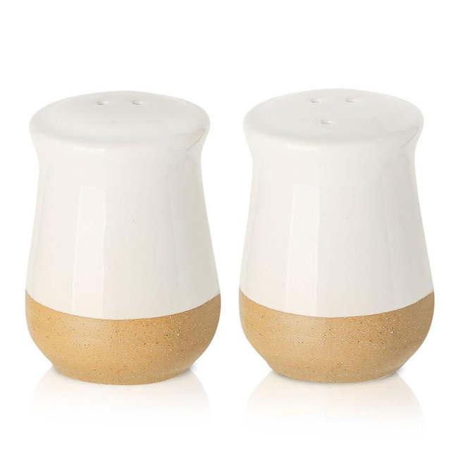 Tikooere Salt and Pepper Shakers, Ceramic Salt and Pepper Shakers Set for Kitchen Counter, Farmhouse Sugar Spice Shakers fo Home Decor, Cute White Salt Shakers for Christmas Gift