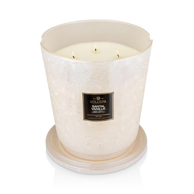 Voluspa Santal Vanille Hearth 5-Wick Glass Candle with Lid