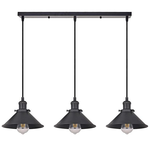 PASSICA DECOR Mid-Century Modern 3 Light Kitchen Island Pendant Lighting Rustic Ceiling Chandelier Triple Heads Light fixtures for Foyer Dining Room Living Room Counterbar Craftsman Kitchen