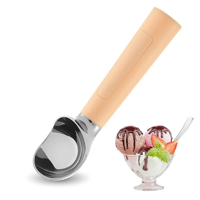 Heated Ice Cream Scoop Rechargeable, Electric Warming Ice Cream Scooper with LED Display, Heats to 158°F for Hard Ice Cream, Easy for Seniors & Kids, IP67 Waterproof (Butter Yellow, 2oz)