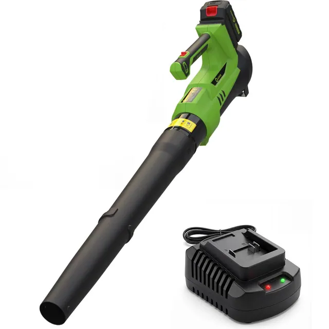 Cordless Leaf Blower, 20V Portable Electric Blower with 2Ah Battery & Charger, 550CFM/130MPH, 6-Speed for Lawn, Garden, Driveway, Sidewalk, Green