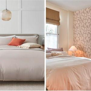 Buy Stone Natural 400 Thread Count Egyptian Cotton Sateen Luxury Duvet Cover and Pillowcase Set from Next Israel
