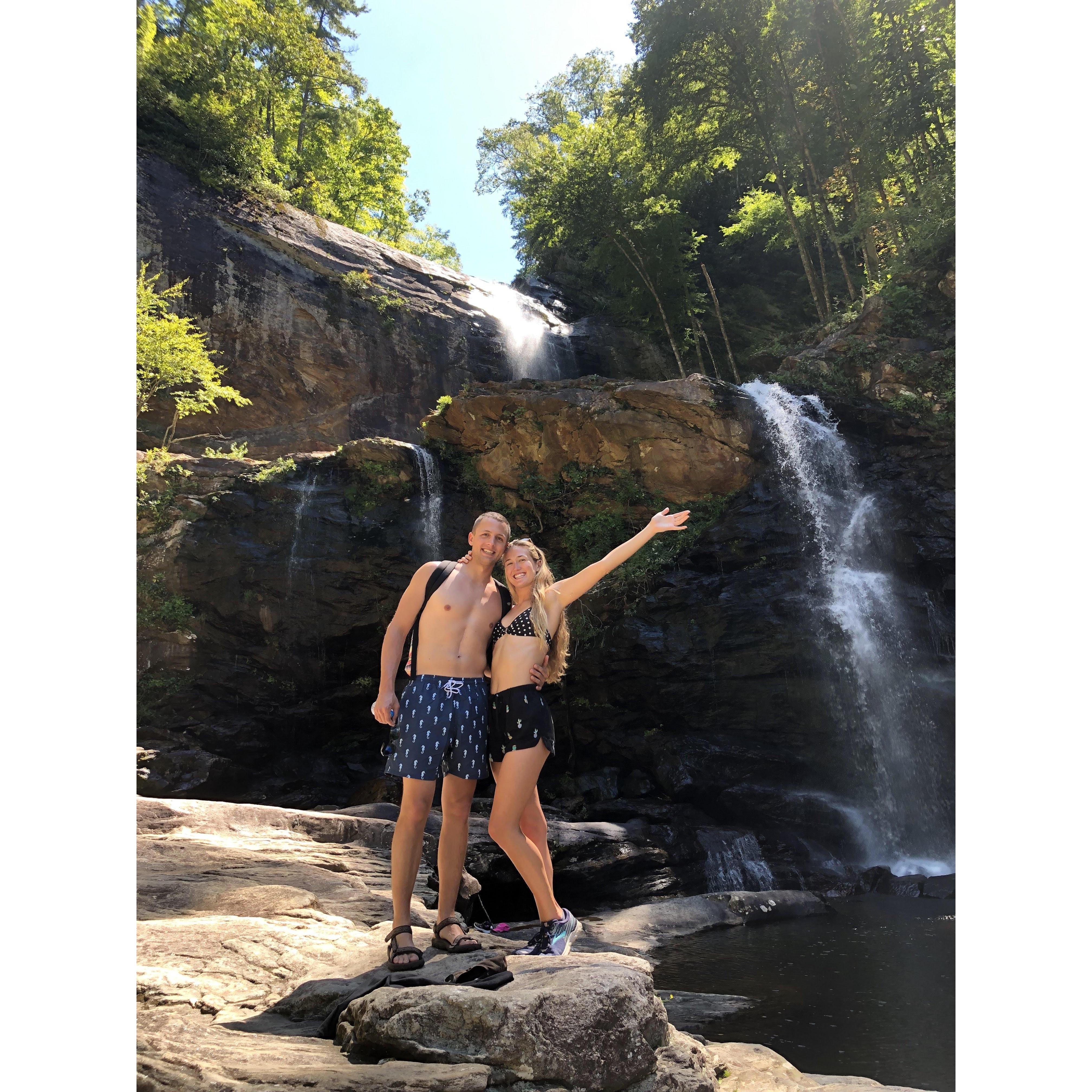Hiking waterfalls in Cashiers, NC!