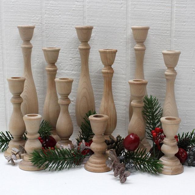 Wooden Candle Holders / Candlesticks - 12 Days of Christmas / Wedding - Set of 12