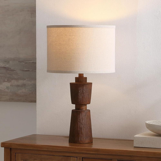 SAFAVIEH Lighting Collection NICI Brown Resin 23-inch Table Lamp for Bedroom, Living Room, Home Office, Desk, Nightstand (LED Bulb Included)