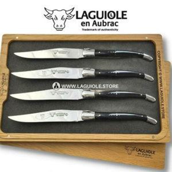 4-Piece Buffalo Horn Steak Knives by Laguiole en Aubrac