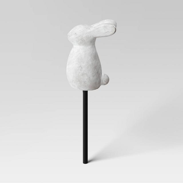 3pc Cement Rabbit Stake Outdoor Figurine Set White - Threshold™