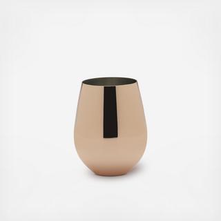 Modernist Copper Stemless Goblet