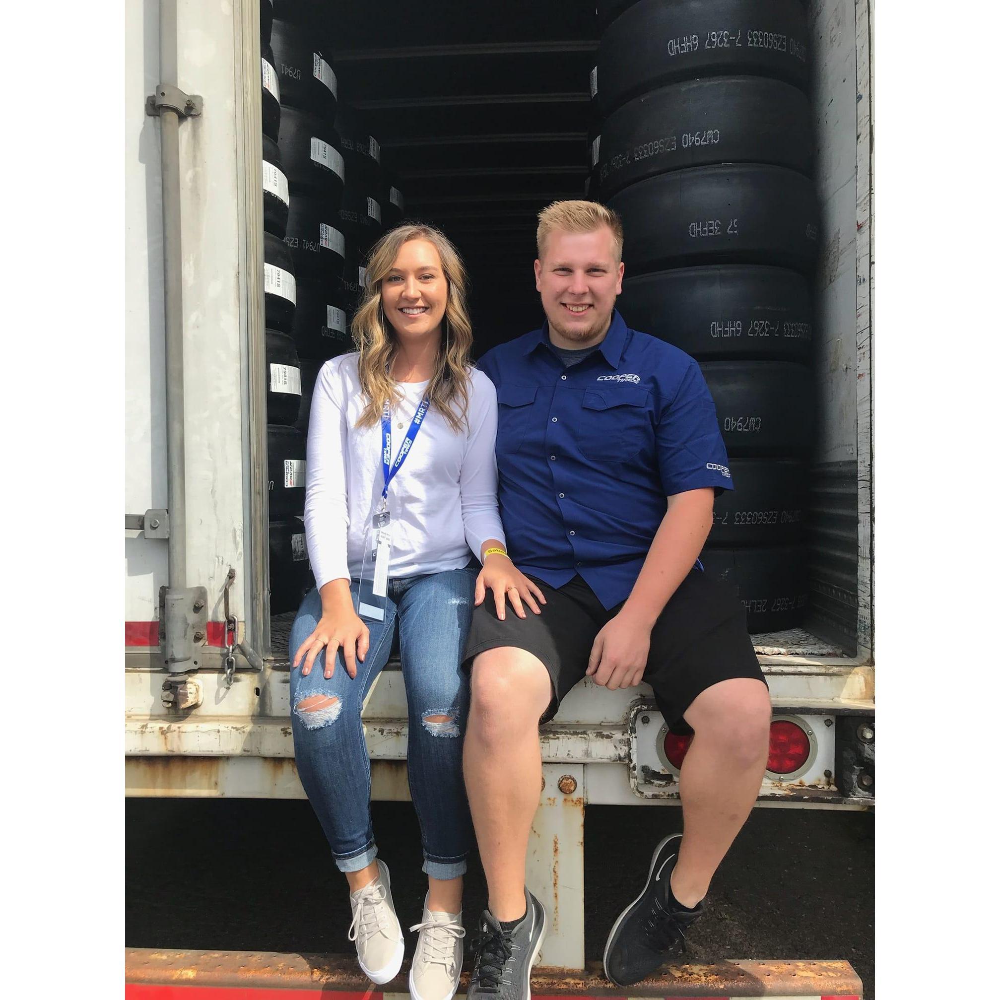 Brad spent several summers traveling with Cooper Tires. In 2018 Cooper finally had a race on the West Coast where Brooke was a "VIP".