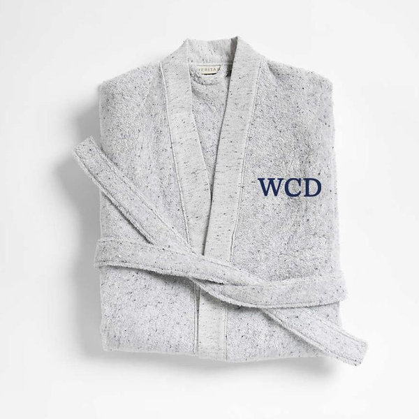 Monogram Organic Turkish Cotton Grey Fleck Bathrobe