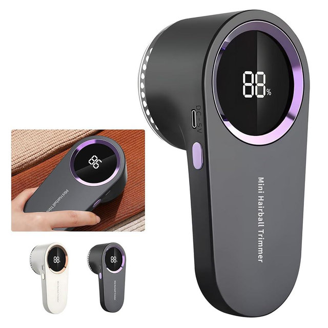Intelligent Digital Display Lints Shaver, Rechargeable Fabric Shaver, Electric Lint Remover for Clothes, Pills Fuzzs Bobbles Trimmer, Depiller Effectively Remove Clothing Pills Lint Balls Fuzz(Gray)
