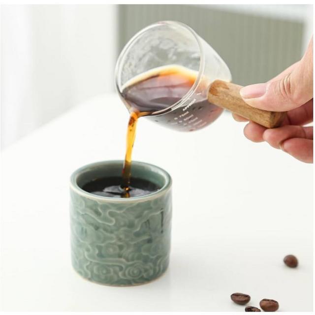 Ceramic Espresso Cups Set of 2 or 4-3oz Demitasse Cups for Coffee & Tea, No Handles, Durable & Dishwasher Safe (green, 2)