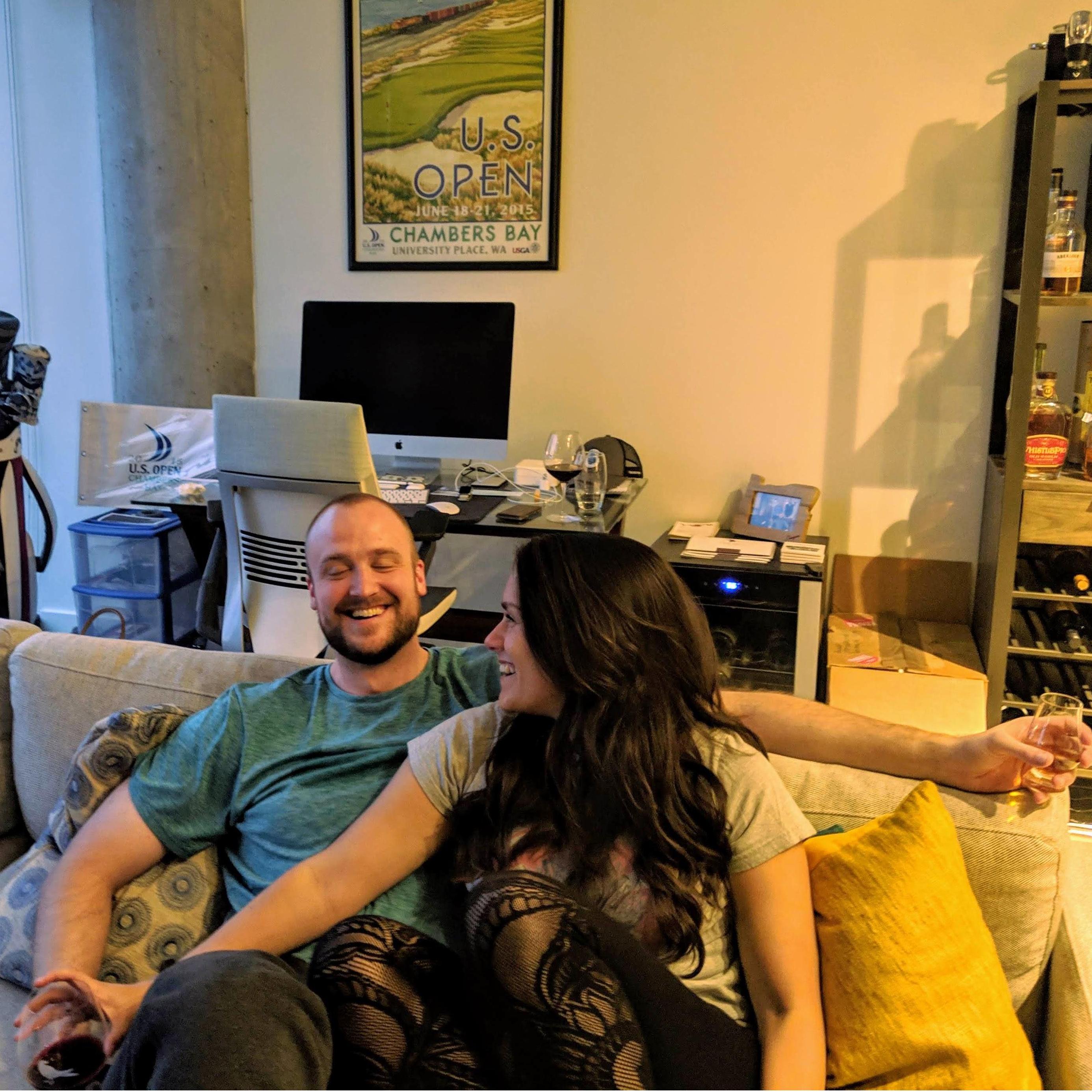 Hosting our "thank you" dinner for Eric and Nicole at Sam's place during First Date Weekend
