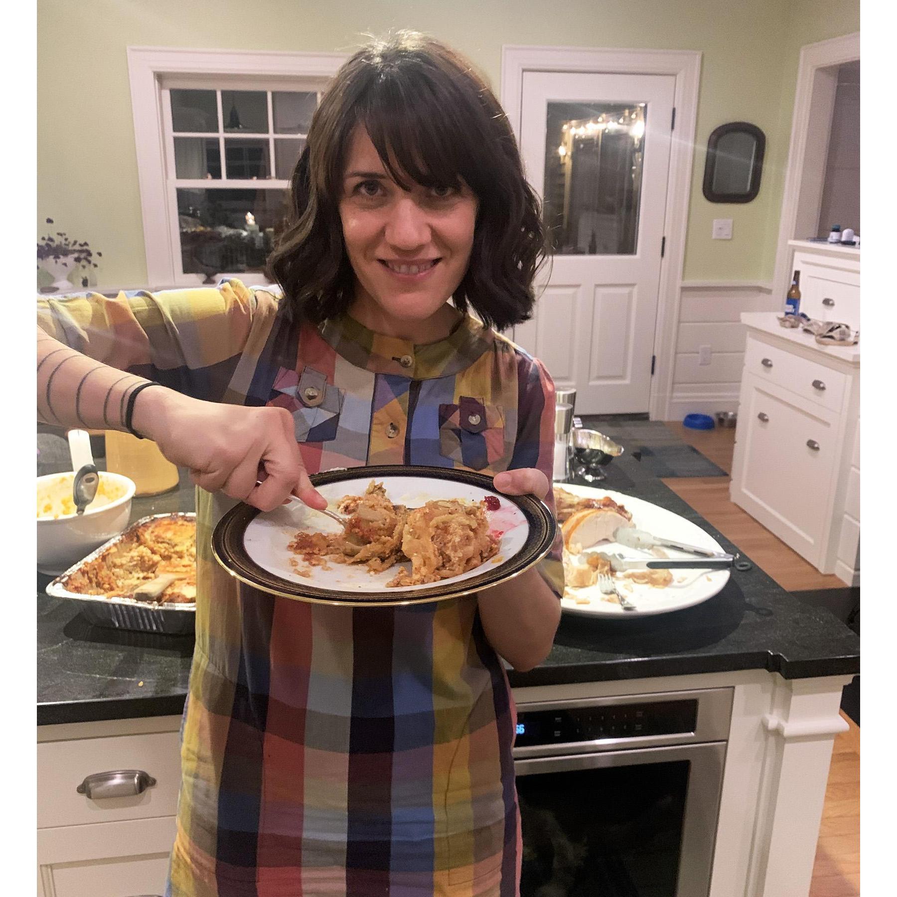hannah had pie at thanksgiving! it was delicious