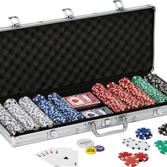 Texas Hold 'em Clay Poker Chip Set with Aluminum Case